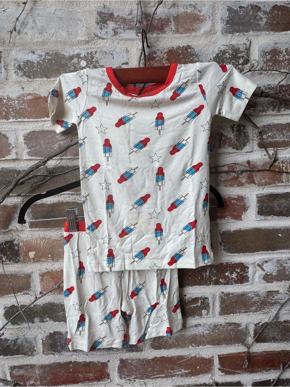 NWT Larkspur Baby Company Bamboo 2pc Pajama Set - Rocket Popsicle 4T Summer PJ